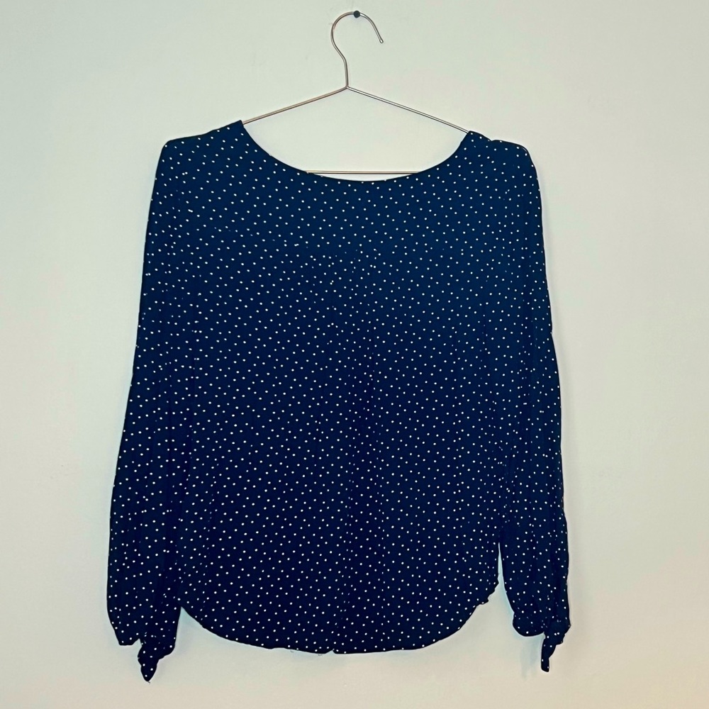 *EUC* Anthropologie x Maeve Pernille Tie-Sleeve Polka Dot Blouse, Size Small - Picture 4 of 10